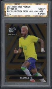 2024 PRESS PASS PREMIUM NEYMAR JR. PRE-PRODUCTION PROOF SOC POP1 1/1 AUTHENTICAT - Picture 1 of 2