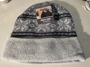 New Snow Sky Heat Trendz Men's Hat Grey Winter Insulated Extra Warmth & Comfort - Picture 1 of 4