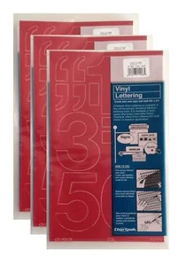 Chartpak 3-inch Red Stick-on Vinyl Numbers (01172), 3 PACKS - Picture 1 of 1