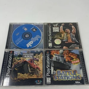 Konvolut 4 PS1 Playstation Spiele CIB WWF War Zone, Hardcore 4x4 Battle Stations - Bild 1 von 9