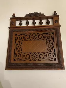 Antique Victorian Ornate Wall Hanging Magazine Rack - Picture 1 of 12