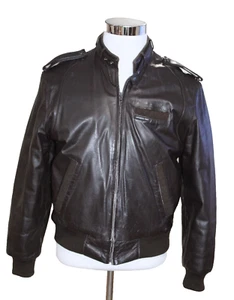 Chaqueta Bomber De Colección Para Hombre Solo Miembros Cuero Marrón 38 Abrigo Café Racer - Imagen 1 de 11