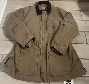 Carhartt Mens Canvas Jacket 2XL Canyon Sandstone Coat Quilt Lined 101683 - Picture 1 of 8
