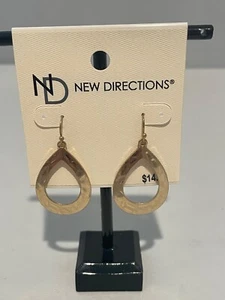 New Gold Teardrop Dangle Earrings by New Directions New With Tags - Picture 1 of 6