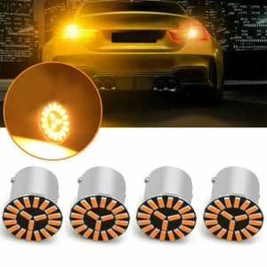 4Pcs Amber 1156 BA15S LED Car Signal Light 7506 Turn Indicator Bulb Accessories - Picture 1 of 12