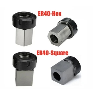 ER40 Hex Square Collet Block Spring Chuck Holder CNC Lathe Engraving Machine AU - Picture 1 of 11