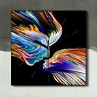 Canvas Clock Print 30x30 Abstract Colourful Picture Hanging Wall Art Decor 