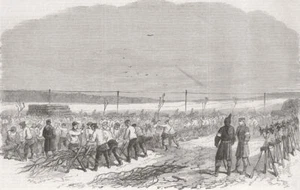 DEUTSCHLAND. Preußische Infanterie bei Atzbüll, nr Dybbøl 1864 alter antiker Druck - Bild 1 von 1