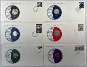 Lot of 6 Coins of All Nations Mauritius Guyana Greece Haiti Iceland Malta - Picture 1 of 9