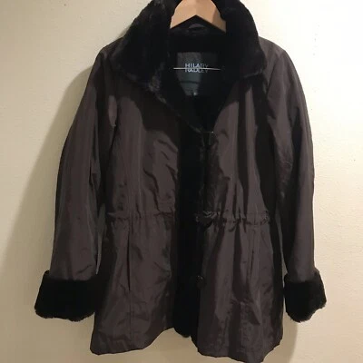 HILARY RADLEY 棕色夹克外套,尺寸 S,人造毛皮衬里  — 第 1/4 张图片