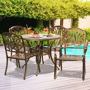 Livsip Outdoor Furniture 5 Piece Dining Set Chairs Table Bistro Set Patio Garden - Picture 1 of 10