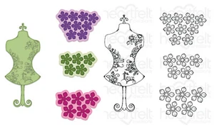 Heartfelt Creations Floral Fashionista Petite Florals Flowers Die & Stamp Combo - Picture 1 of 8