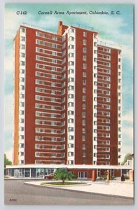 Postcard Columbia South Carolina Cornell Arms Apartments Vintage - Picture 1 of 2