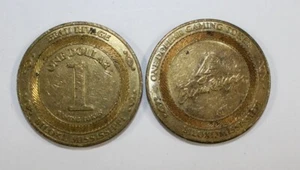 Beau Rivage Casino In Biloxi, MS Two (2) Vintage $1 Brass Casino Slot Tokens - Picture 1 of 2