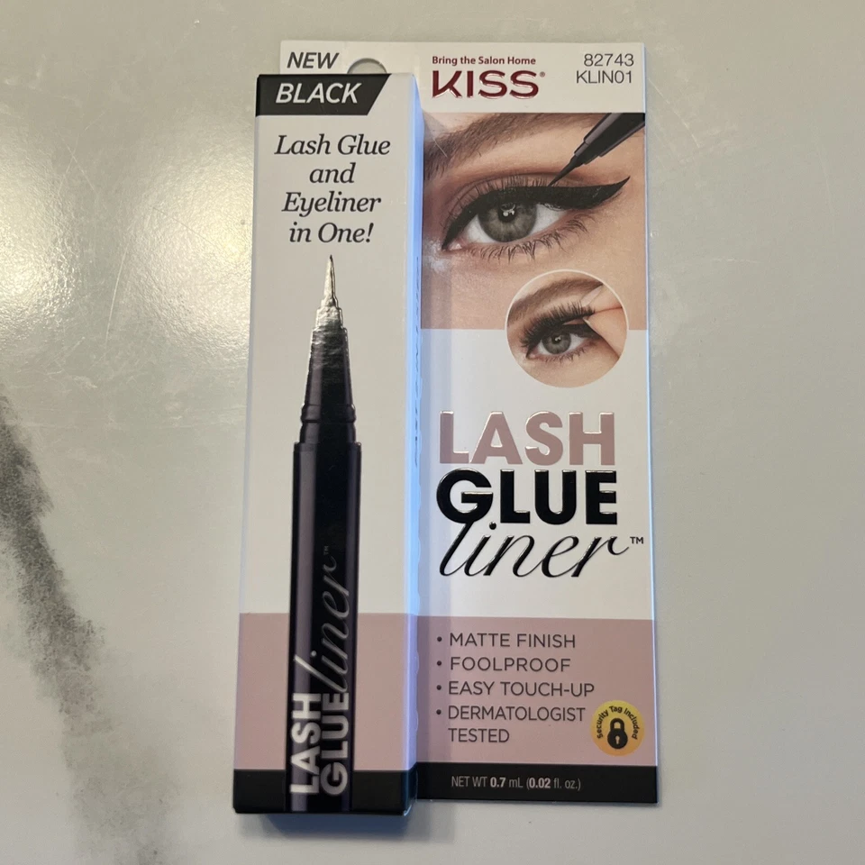 KISS Lash GLUEliner, BLACK  2-in-1 Felt-Tip Eyelash Adhesive and Eyeliner - Image 1 of 1