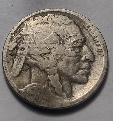 1917 年修复日期布法罗 NICKEL OBVERSE LAMINATION 完好错误硬币 — 第 1/3 张图片
