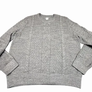 Maglione girocollo GAP maglia grossa cavo pescatore uomo 3XL cotone grigio marnato - Foto 1 di 12