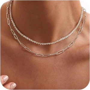 Gold Chain Necklace for Women - Dainty Necklaces Trendy 14K Plated... - Picture 1 of 70