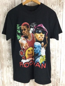 VTG Black Dennis Rodman “The Worm”  All Over Print Sz Medium Men’s Tee - Picture 1 of 4