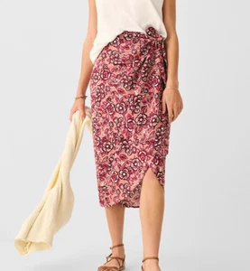 Falda envolvente de lino Faherty Pacifica Rose Desert Bloom XL púrpura floral XL - Imagen 1 de 8
