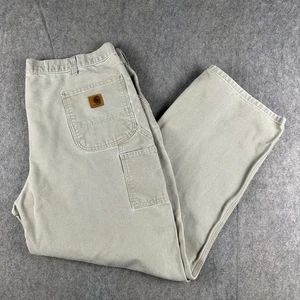 Carhartt Carpenter Cargo Pants Men's 42x32 Dungaree Fit Duck Canvas Work B11 DES - Picture 1 of 10