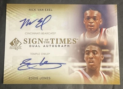 2012-13 SP Authentic Basketball Nick Van Exel/Eddie Jones Sign Of The Times Dual - Image 1 of 4