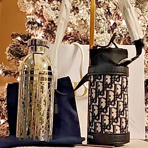 Vaso de botella de agua de acero inoxidable Dior soporte negro limitado regalo VIP novedad GWP Foto 1 de 4