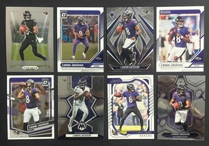 Lamar Jackson Football Card Lot 8 Different Cards Panini Prizm Optic Ravens - Picture 1 of 2