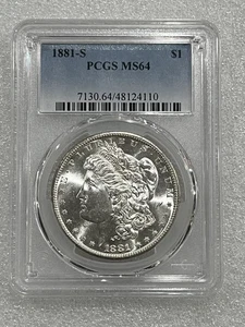 Dólar de plata Morgan 1881 S graduación profesional MS64 ~~ blanco explosivo ~~ (110) - Imagen 1 de 2