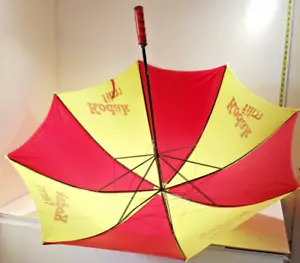 Large Vintage KODAK Golf Umbrella Film Red Yellow Wooden Pole - Picture 1 of 4