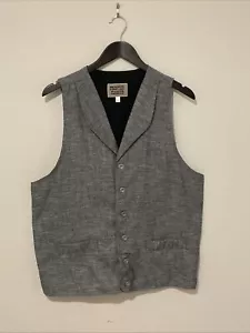 Frontier Classics Western Style Gray Vest With Metal Buttons Size L - Picture 1 of 4