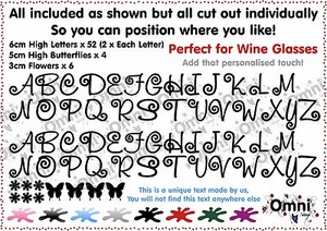 Upper Case 6cm High Alphabet Vinyl Letters, Decals, Stickers, Wine Glass, Mug - Bild 1 von 4