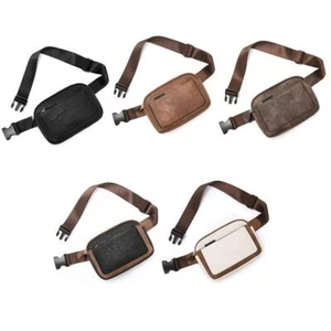 PU Leather Ladies Belt Bag with Hidden Pocket Crossbody Waist Bag Vacation - Picture 1 of 13