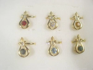 # 6 . RINGS *Special* Size. 9 WITH SWAROVSKI CRYSTALS WHOLESALE LOT 488 - Picture 1 of 1