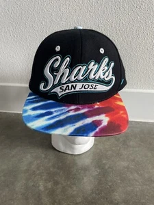 Zephyr NHL San Jose Sharks Tie-Dye Flat Bill SnapBack Hat Very Rare Sample - Picture 1 of 8