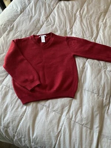 Janie and Jack Boys Size 4 Wool Blend Sweater Pullover V-Neck Long Sleeve Red - Picture 1 of 4