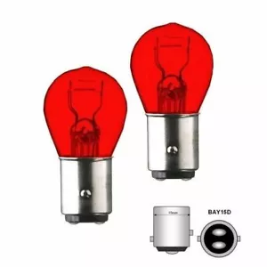 2x P21/5W 12V 21/5W BAY15d Glüh Lampe Birne Farbe ROT AMBER red keine LED - Bild 1 von 4
