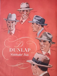 1949 Original Esquire Art Ad Advertisements DUNLAP Hats GILBEY's GIN - Picture 1 of 2
