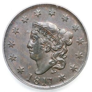 1817 N-14 ICG MS 61 BN Matron or Coronet Head Large Cent Coin 1c