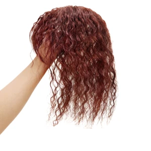 100% Cabello Humano Rizado Ondulado Topper Tupé Clip Pelucas Prenda para el torso Mujeres Hombres 35 cm - Imagen 1 de 8