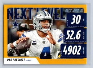 2020 Score Next Level Stats Gold #NLS-DP #11 Dak Prescott Dallas Cowboys - Picture 1 of 2