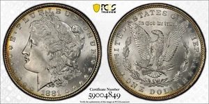1881-P Morgan Silver Dollar $1 PCGS MINT STATE 65 MS 65 RARE HIGH GRADE - Picture 1 of 5