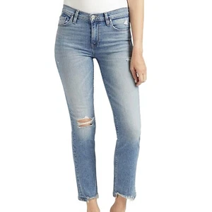 HUDSON Nico Chew Hem Ankle Straight Leg Jeans Uplift Women’s Size 25 Distressed - Picture 1 of 9