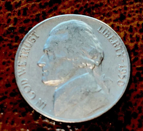 1950 P JEFFERSON NICKEL  - Circulated * FREE SHIPPING * Cover