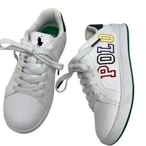 Polo Ralph Lauren Little Boys Size 1 Heritage Court II White Sneakers Shoes New - Picture 1 of 9