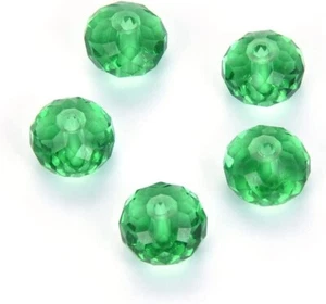 30 Stck. 8x6 mm Farn Grün Tschechisches Rondell Kristall Perlen Schmuck Herstellung 6x8 mm - Bild 1 von 2