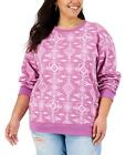 MIGHTY FINE Women's Trendy Plus Size Printed Sweatshirt Purple X-Large XL
