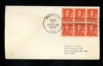 Día de la Inauguración de Estados Unidos FDC Dwight D Eisenhower DDE 21/01/1957 Ninguno DDE-II- Foto 1 de 2