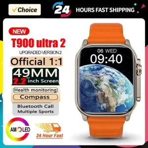 2025 T900 Ultra 2 Smart Watch 49mm AMOLED Screen NFC Compass Waterproof Men - Zdjęcie 1 z 12
