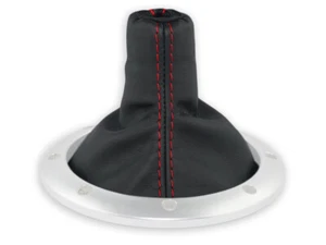 FOR AUDI TT MK1 98-06 GEAR SHIFT BOOT GAITER GENUINE LEATHER STITCHING RED - Picture 1 of 4